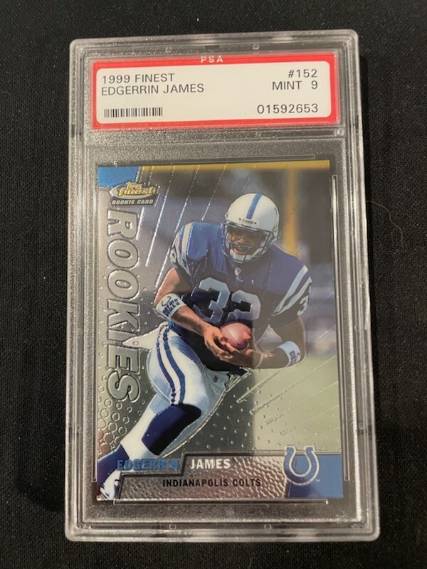 1999 Finest Football Edgerrin James ROOKIE RC #152 PSA 9 MINT HOF
