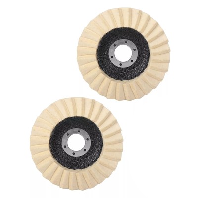 2Pcs 115MM Wool Felt Flap Disc Finishing Wheel Buffing Pads For Angle Grinder