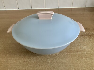 Poole Twintone Peach Bloom & Mist Blue C100 - Terrine mit Deckel / Gemüseschale