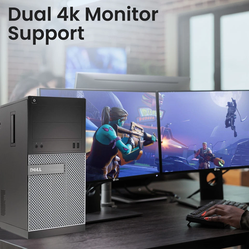 Dell Gaming Desktop PC Core i5 16GB 256GB SSD 1TB HDD WiFi NVIDIA GT 1030 Win 11 - Image 4 of 4