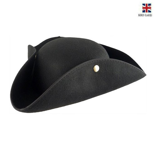 Black Pirate Hat Caribbean Theme Mens 