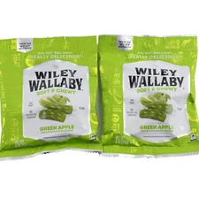 Wiley Wallaby Australian Green Apple Gourmet Licorice Set of 2 4 oz Bags Candy
