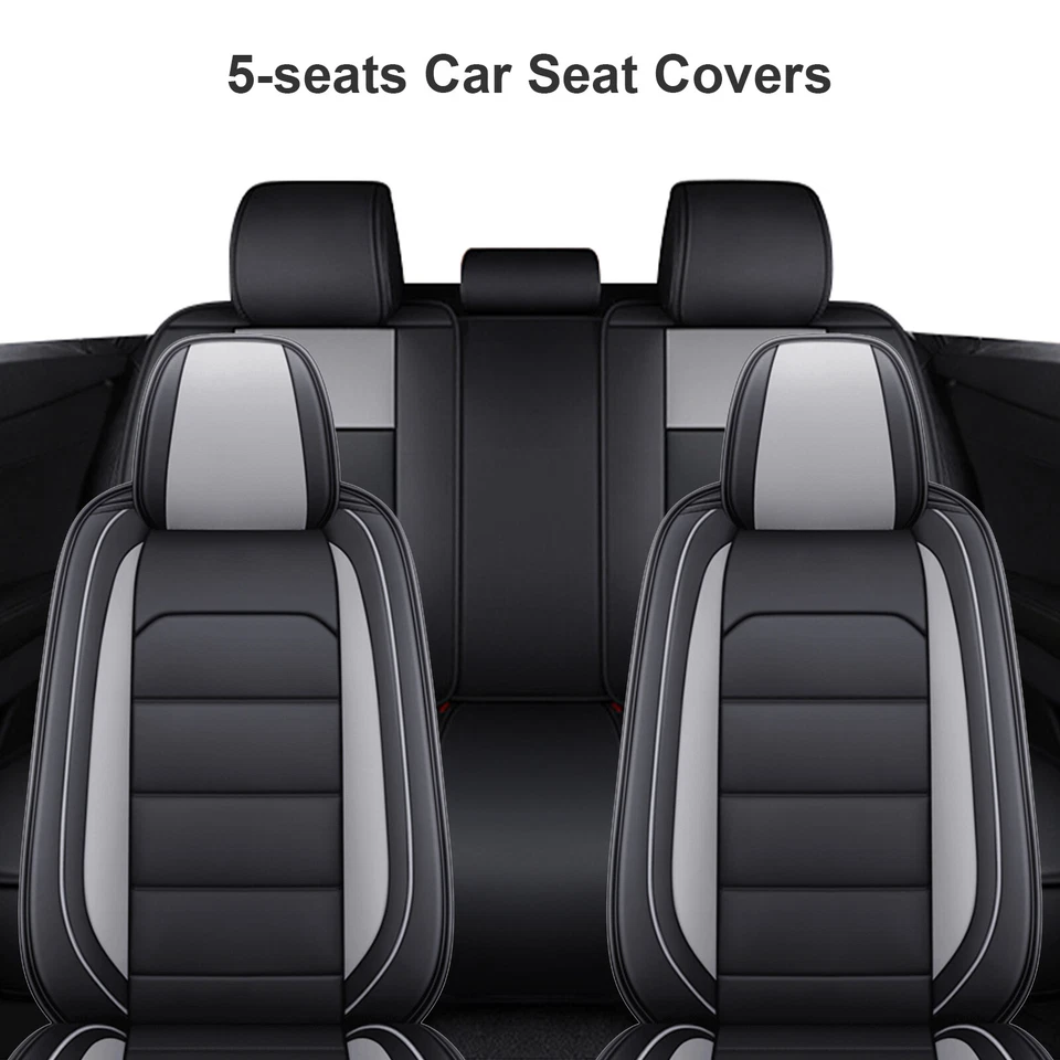 For Scion tC xB Car Seat Covers Front Rear Full Set Seat Cushion Pu Leather - Image 2 of 4