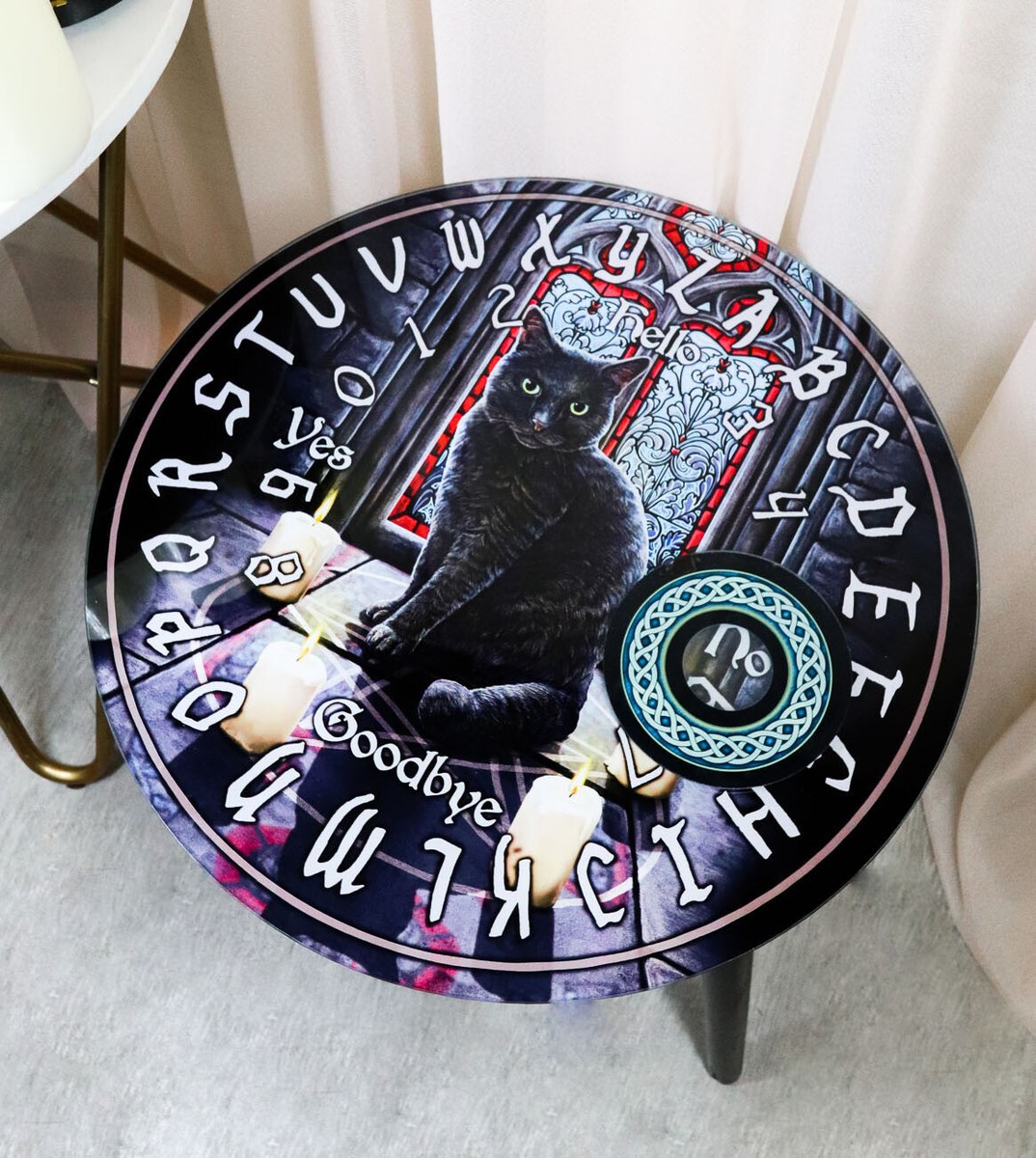 Sacred Circle Wicca Tarots Black Cat Ouija Spirit Board W/ Glass