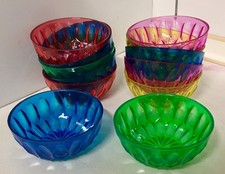 Kompott Schälchen 12x, Eisbecher, Dessertschalen Kunststoff bunt, Schale 