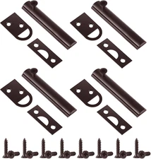 Lothee 4 Pcs Solid Brass Surface Bolt Door Slide Bolt Door Latches for Top Slide