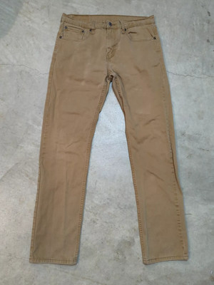 Levis Pants 502 Mens 32x32 Beige Slim Taper Leg Cotton White Tab Casual