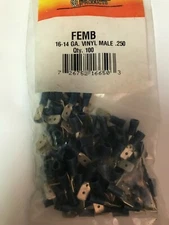 Mize Wire Products FEMB 100pc 16-14 GA Vinyl MALE 0250 PUSH Connector 