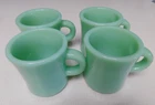 LOT OF 4 VINTAGE FIREKING JADEITE EXTRA HEAVY GREEN  RESTAURANT C CUPS MUGS