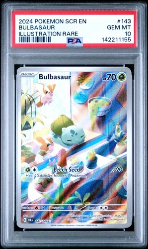 2024 POKEMON SCR EN-STELLAR CROWN ILLUSTRATION RARE #143 BULBASAUR PSA 10
