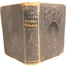 Old 1800s German Leather Gefangbuch ber Bisch Methodisten Kirche Cincinnati