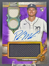 Parker Meadows 2024 Topps Triple Threads Relic Auto #RAR-PM Purple /75