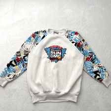 Adidas 80'S Run Dmc Collaboration Sweatshirt Silver Tag Hip Hop Limited Edition