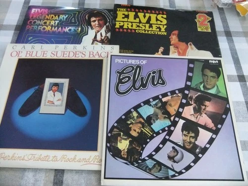 JOB LOT OF ELVIS PRESLEY & CARL PERKINS LP RECORDS N/M