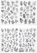 122 Pcs Embroidery Patterns Water Soluble Stick and Stitch Embroider Paper Wash