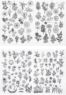 122 Pcs Embroidery Patterns Water Soluble Stick and Stitch Embroider Paper Wash