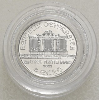 Österreich 4 Euro 2022 Wiener Philharmoniker 1/25 Unze Platin
