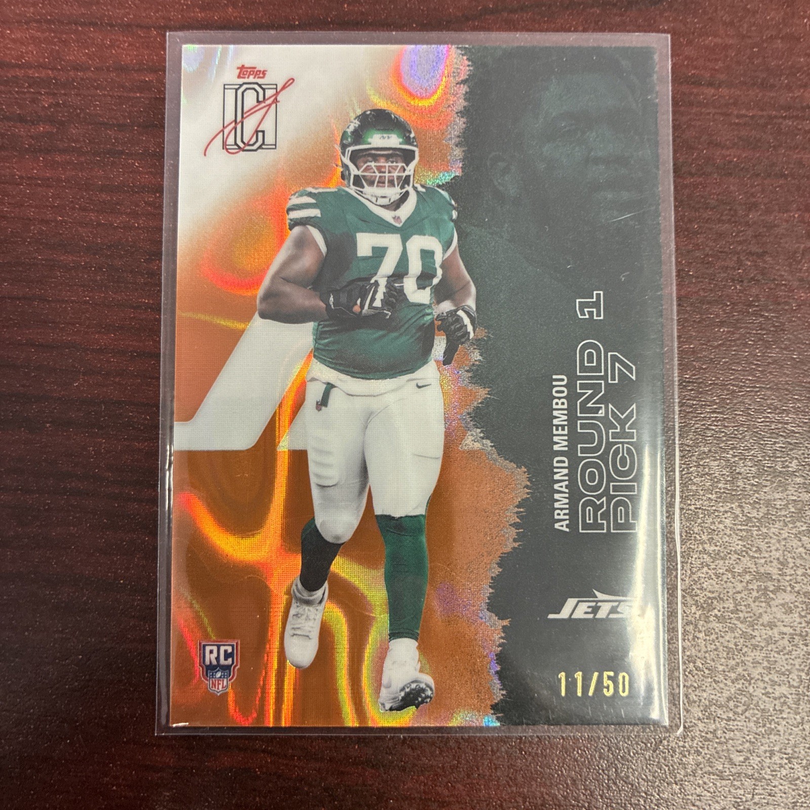 2025 Topps Signature Class Armand Membou Orange Lava #163 Rookie 11/50