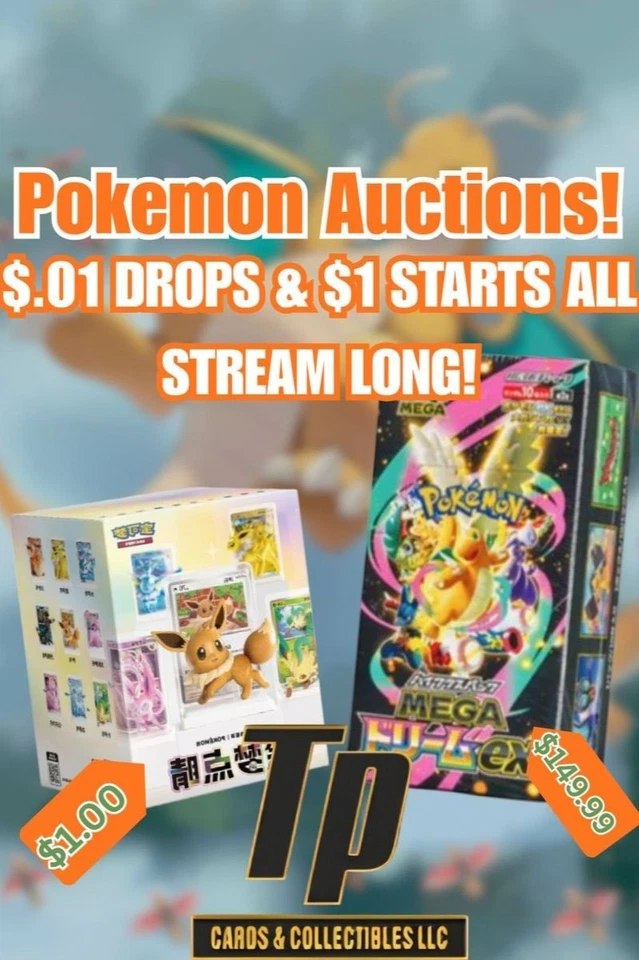 $1 Start Pokemon Auctions | Packs, Bundles, Boxes w/JC & Jake