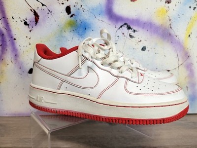 NIKE AIR FORCE 1 GS SIZE 6.5Y WHITE UNIVERSITY RED Low Tops 