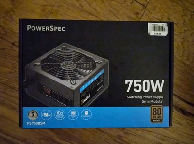 PowerSpec 750W 80 PUS Bronze Certified Semi-Modular Gaming PSU Power Supply