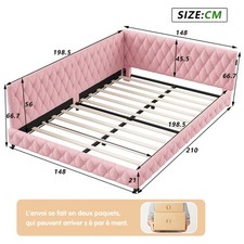 Polsterbett 140x200 cm Tagesbett Einzelbett Kinderbett mit LED USB-Ladeanschluss