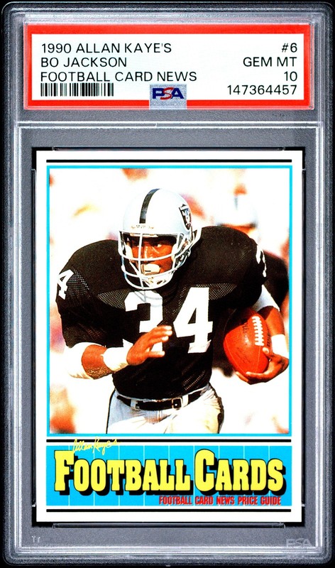 147364457 Bo Jackson 1990 Allan Kaye's Football Card News #6 PSA 10