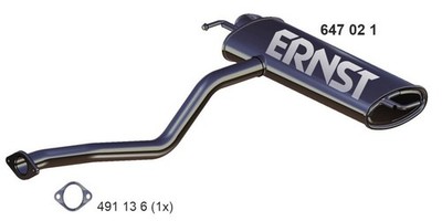 Endschalldämpfer Nachschalldämpfer ERNST 647021 für HYUNDAI ix35 LM EL ELH 4WD