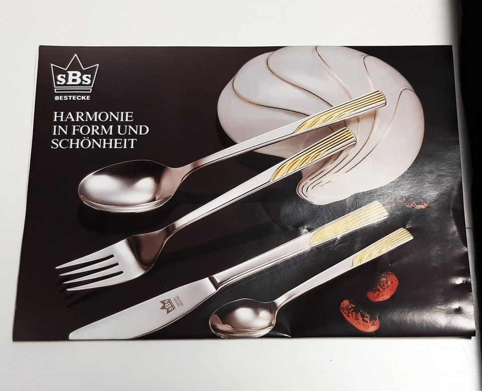 Besteckset 72tlg. SBS Solingen BADEN-BADEN 24ct. Hartvergoldet im Lederkoffer - Bild 2 von 4