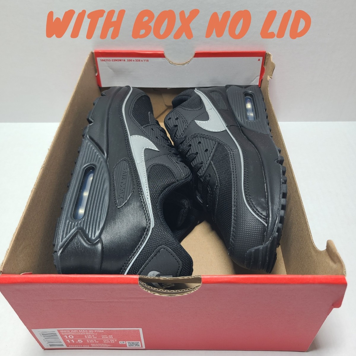 Nike Air Max 90 PRM Shoes Black Reflective HV4517-002 Men's Size