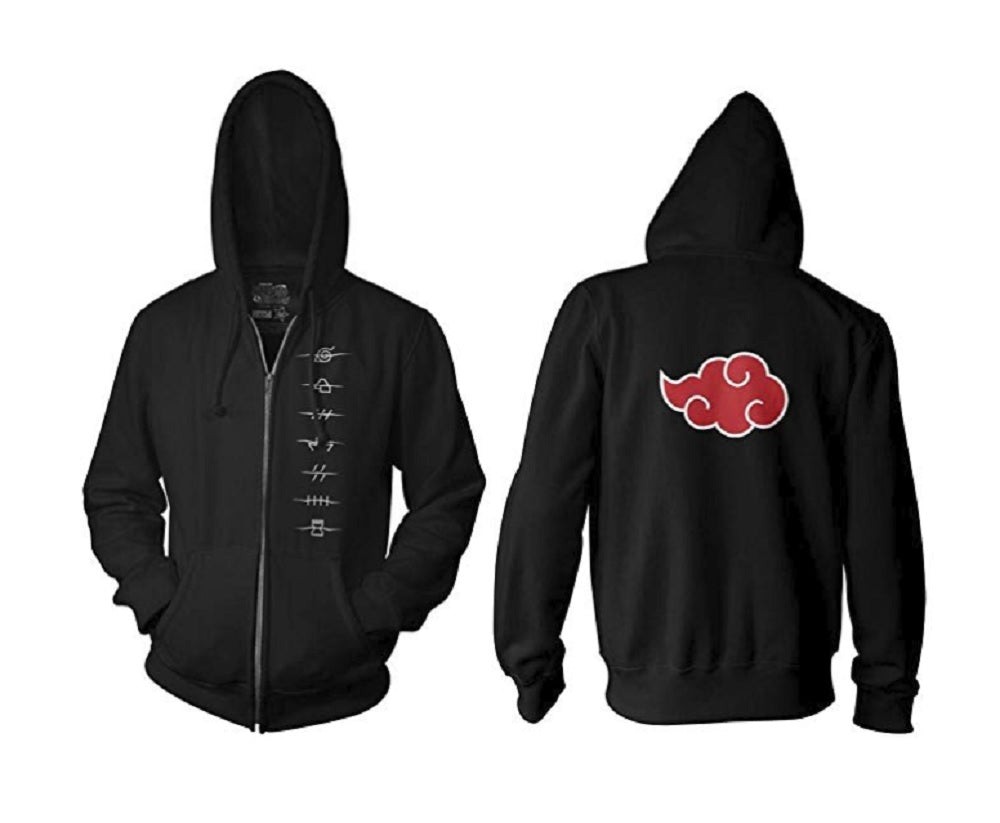 Naruto Shippuden Anti Pueblo Símbolos Adulto Completa Capucha Polar Cremallera
