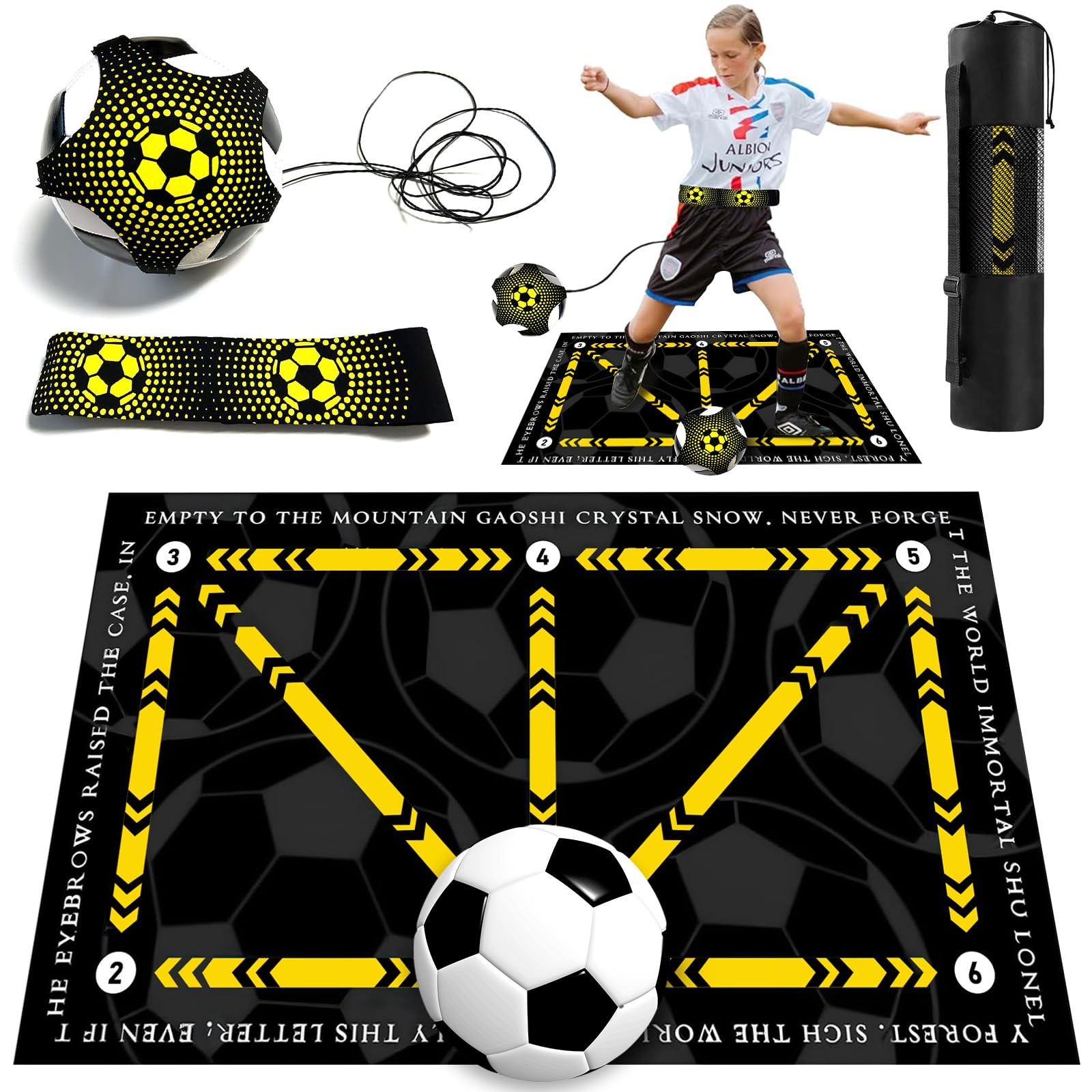 Kit entrainement foot avec tapis et ceinture football pour exercice solo