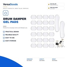 Drum Damper Gel Pads, 24pcs Round and 2pcs Transparent Silicone Drum Mufflers...