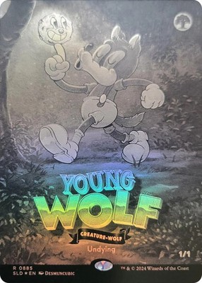 Young Wolf (Black & White Foil) [Secret Lair Drop Series] Foil Near Mint MTG