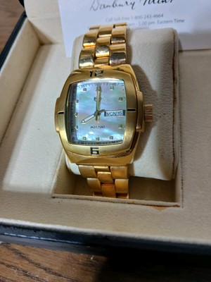Gold Plated Watch By Milani  Limited Edition Danbury MINT WITH BOX  HANDSOME B9