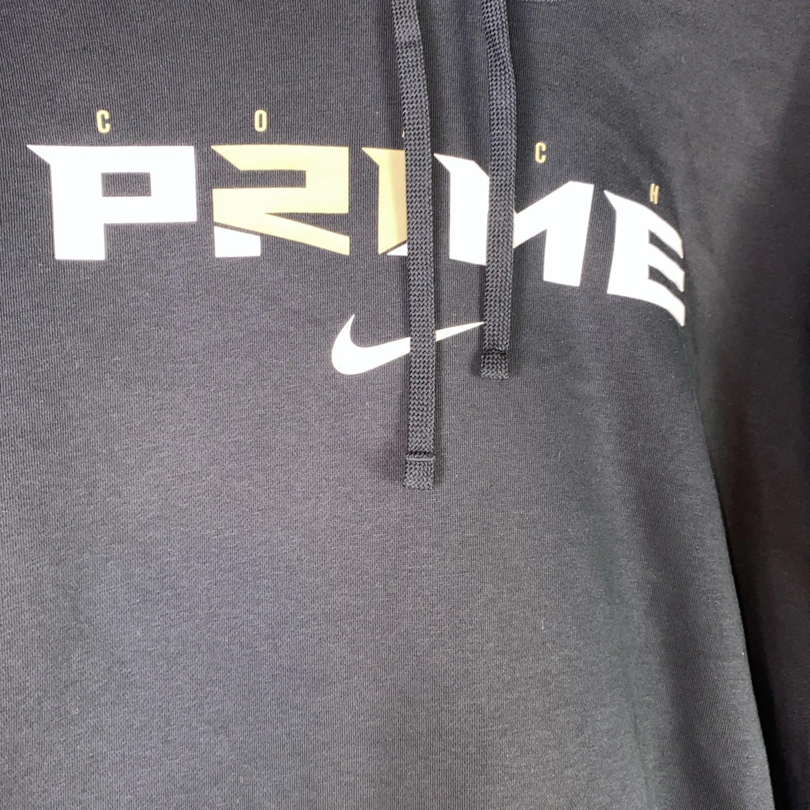 Nike Coach Prime Deion Sanders Club Pullover in Pile Nero Uomo XXL *NUOVO*