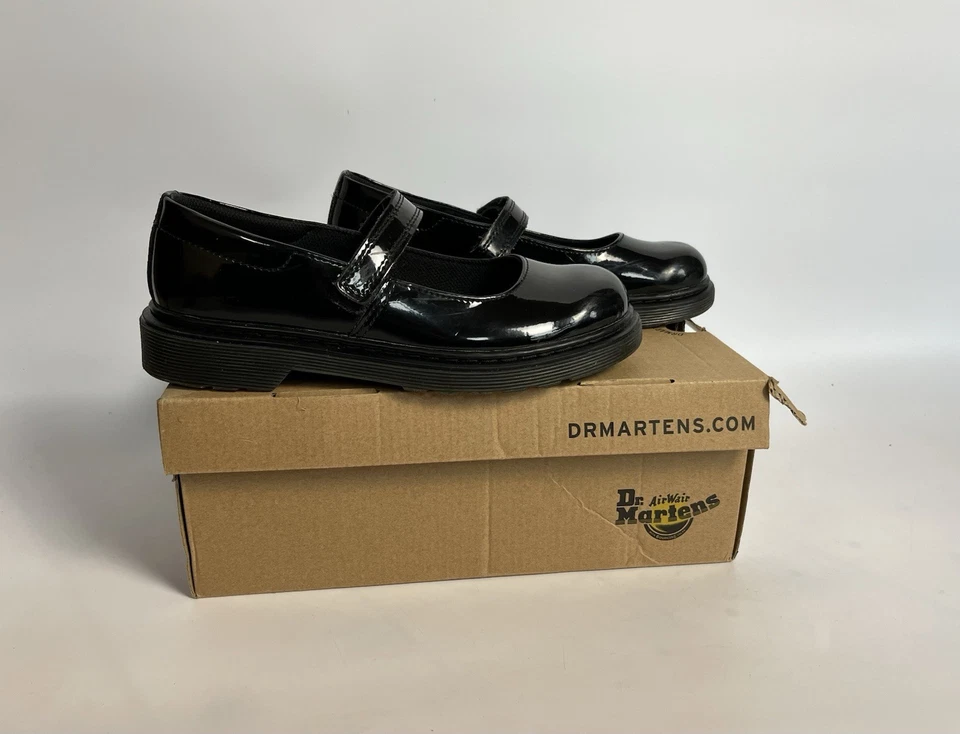 Dr Martens Maccy Mono Mary Jane Black Patent Leather School Work Shoes UK 4 - Image 3 of 4