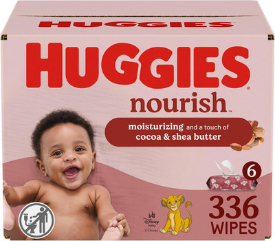 Nourish Scented Baby Wipes, 6 Push Button Packs (336 Wipes Total)