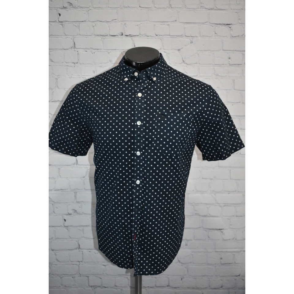 Camisa de Vestir Original Penguin Munsingwear Hombre Talla Grande Azul Diseño Estrella Foto 2 de 4