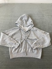 Free People FP Movement Hoodie Cropped Women S Gray Casual Athleisure Pockets