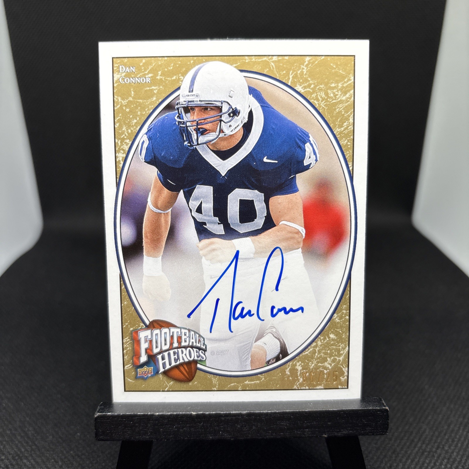 Dan Connor Upper Deck Heroes #129 Autograph-Blue