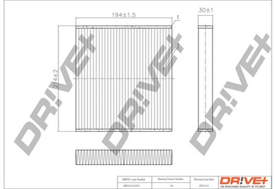 Dr!ve+ DP1110.12.0073 Filter, Cabin Air for, Daihatsu, Elaris, Jaguar, Land Rov
