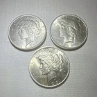 1923 Peace Dollar Silver Coins Lot of 3 Circulated $1 Business Strike