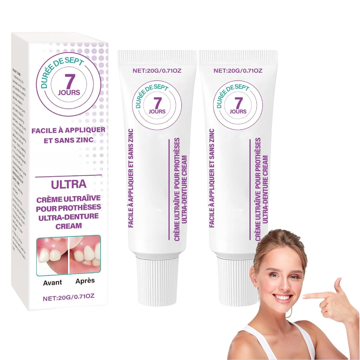2PCS Thermoplastic Denture Adhesive, Denture-Adhesives Gel for Long-Lasting Hold