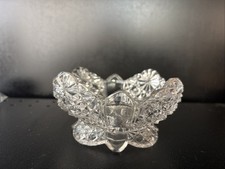 small glass crystal footed candy bowl