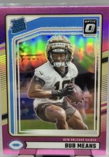 2024 Panini Donruss - Rated Rookie Bub Means #362 Optic Preview Pink Prizm (RC)
