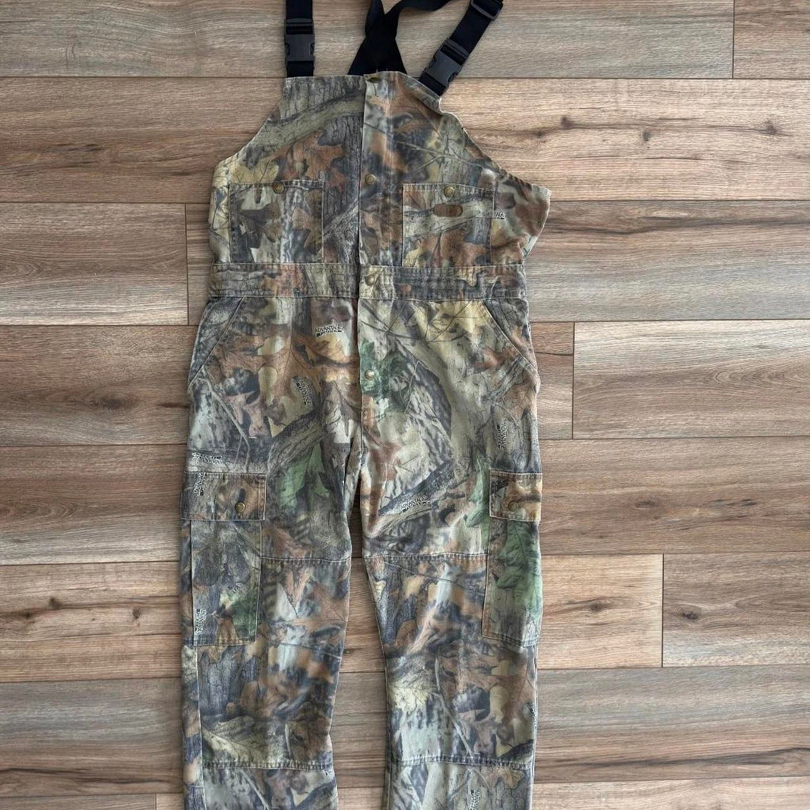 True VTG 90’s Cabela’s Realtree Advantage Timber Camo Bib Overalls Size- Large