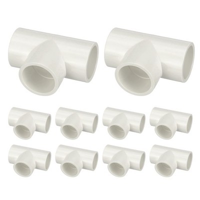 10Pcs 3/4'' Tee Fitting, SCH40 Furniture Grade Pipe Fitting, Corner Connector