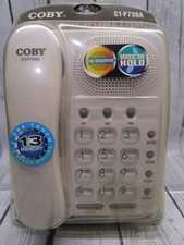 Coby Memory Speaker Phone Corded Telephone CT-P730A Ivory/White - Brand NEW