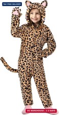 Halloween Cat Costume for Girls Kids, Cheetah Leopard Costume